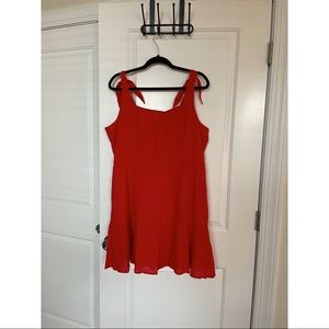 American eagle red tie shoulder square neck dress size XL tags on
